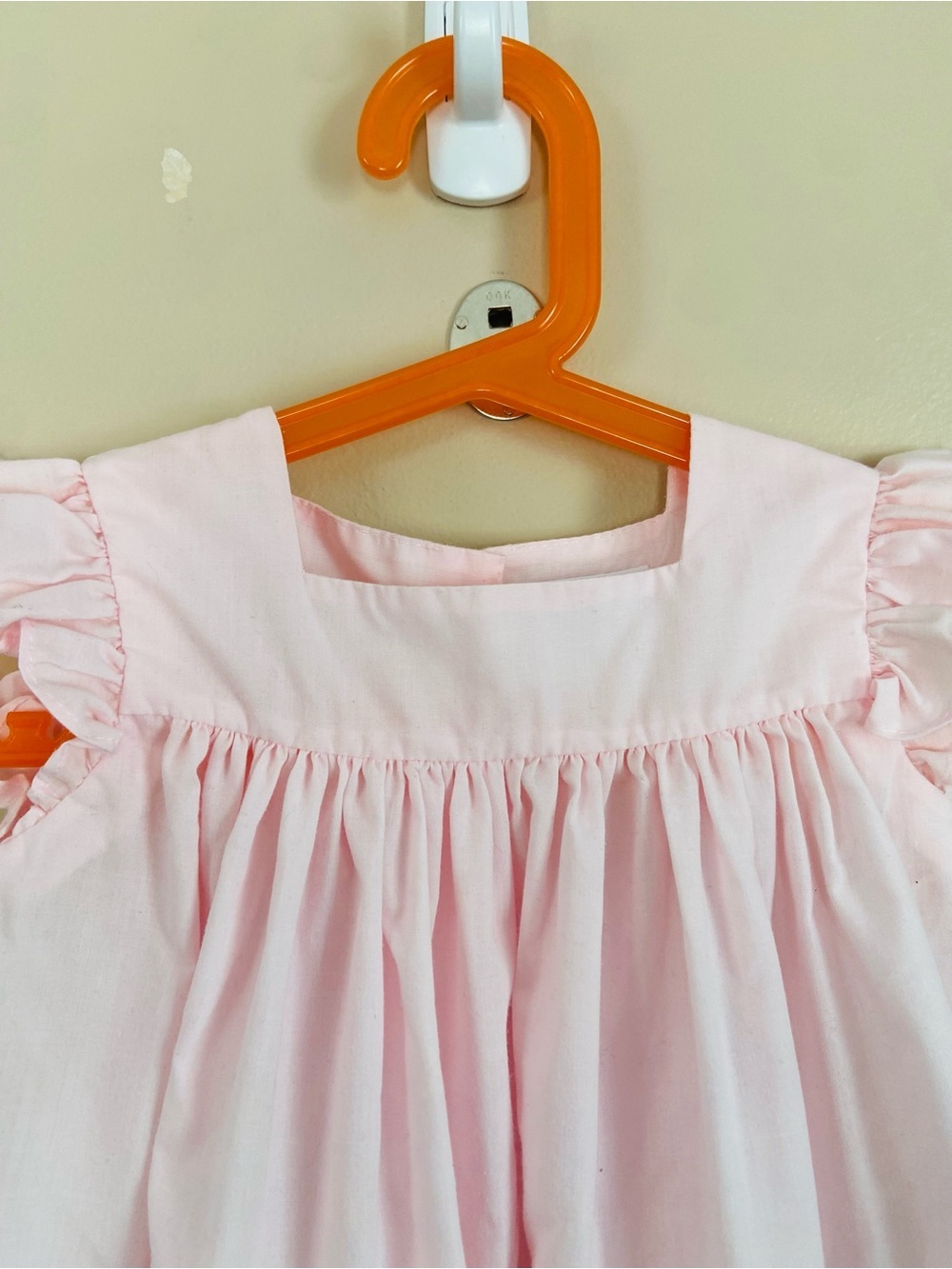 The Proper Peony  Light Pink Eyelet Hem Dress Ruffle Sleeve Sleeveless  Dress - Picture 3 of 6